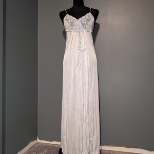 Elegant Light Blue Lace Nightgown